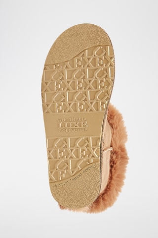 Bottes fourr&#xE9;es en cuir de mouton nubuck - Marron 