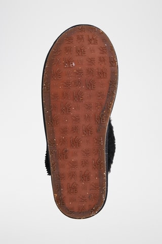 Mules fourrées en cuir de mouton - Noir