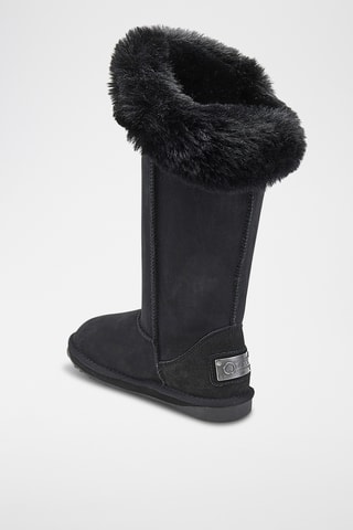 Bottes fourr&#xE9;es en cuir de mouton - Noir