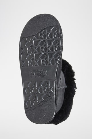 Bottes fourr&#xE9;es en cuir de mouton - Noir