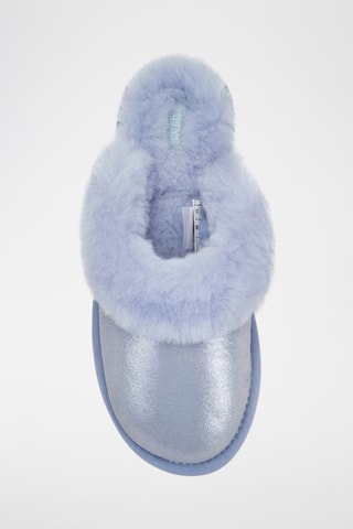 Mules fourrées en cuir de mouton - Argenté