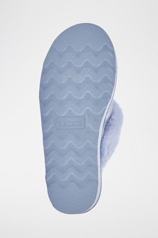 Mules fourrées en cuir de mouton - Argenté