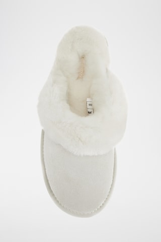 Mules fourrées en cuir de mouton - Blanc