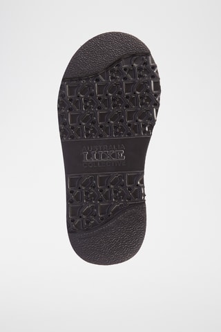 Bottines plateformes fourrées en cuir de mouton nubuck - Marron