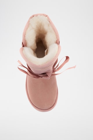 Bottines fourrées en cuir de mouton nubuck - Rose