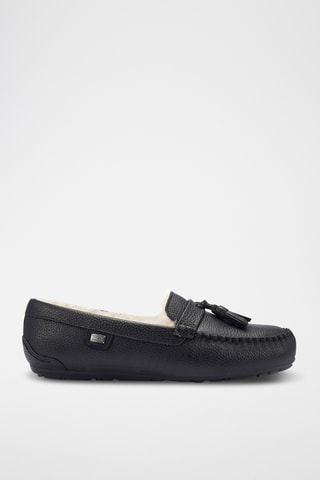 Mocassins fourrés en cuir - Noir
