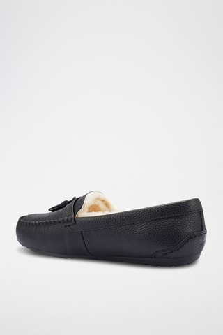 Mocassins fourrés en cuir - Noir