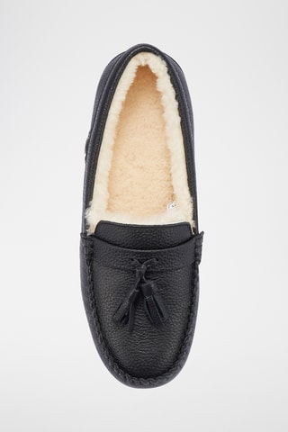 Mocassins fourrés en cuir - Noir