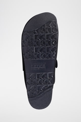 Sabots fourrés en cuir de mouton nubuck - Marron clair