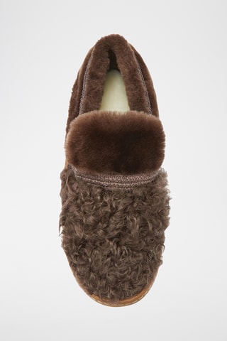 Mocassins plateformes en cuir de mouton - Marron