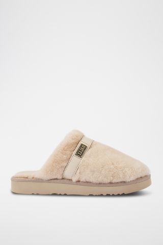 Pantoufles en cuir de mouton - Beige
