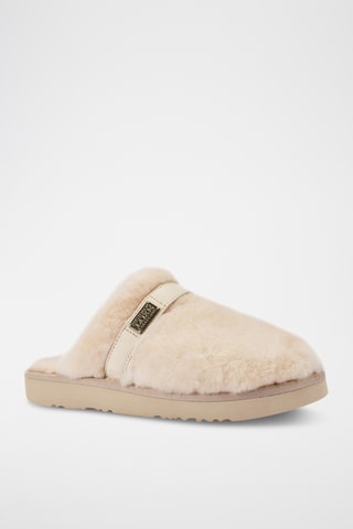 Pantoufles en cuir de mouton - Beige