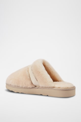 Pantoufles en cuir de mouton - Beige
