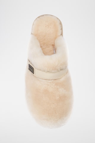 Pantoufles en cuir de mouton - Beige