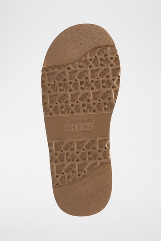 Bottines Chelsea plateformes fourr&#xE9;es en cuir de mouton nubuck - Marron