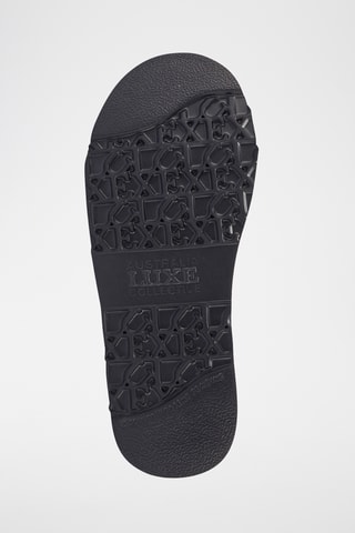 Bottines Chelsea plateformes fourr&#xE9;es en cuir de mouton nubuck - Noir