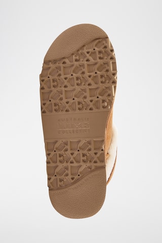 Bottines plateformes fourr&#xE9;es en cuir de mouton nubuck - Marron