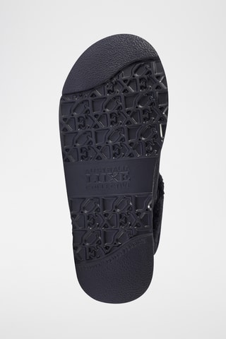 Bottines plateformes fourr&#xE9;es en cuir de mouton nubuck - Noir