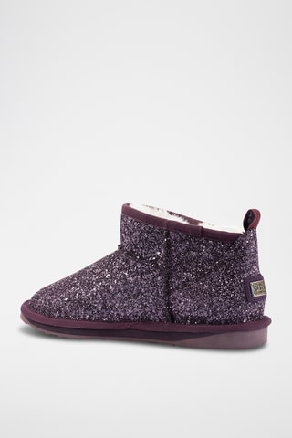 Bottines fourr&#xE9;es en cuir de mouton nubuck - Violet