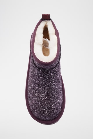 Bottines fourr&#xE9;es en cuir de mouton nubuck - Violet