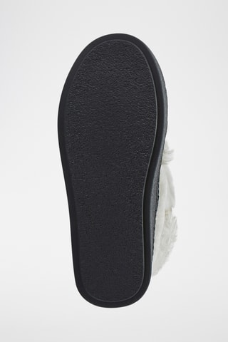 Bottines plateformes fourrées en cuir de mouton nubuck - Gris clair