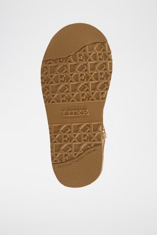 Bottines fourrées en cuir de mouton nubuck - Doré