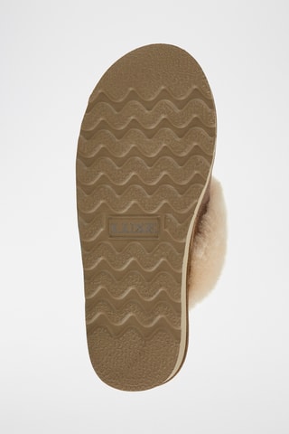 Pantoufles fourrées en cuir de mouton - Doré