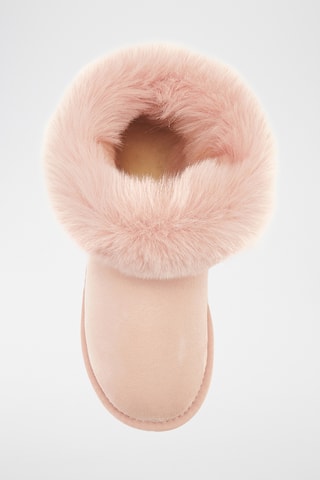 Bottines fourr&#xE9;es en cuir de mouton nubuck - Rose
