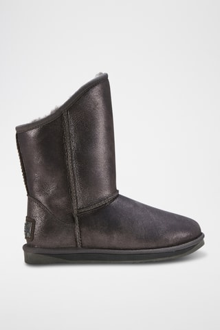 Bottines fourr&#xE9;es en cuir de mouton - Gris