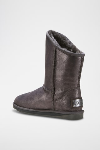 Bottines fourr&#xE9;es en cuir de mouton - Gris