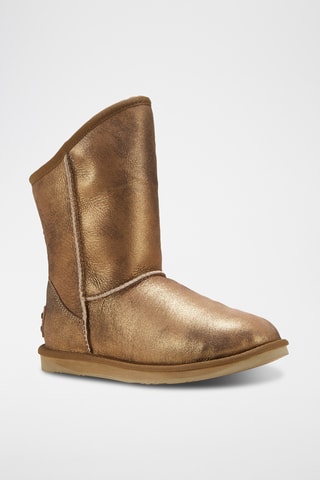 Bottines fourrées en cuir de mouton - Doré