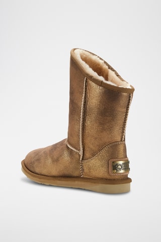 Bottines fourrées en cuir de mouton - Doré