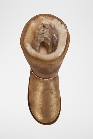 Bottines fourrées en cuir de mouton - Doré