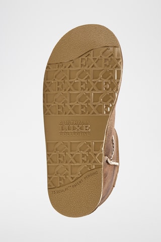 Bottines fourrées en cuir de mouton - Doré