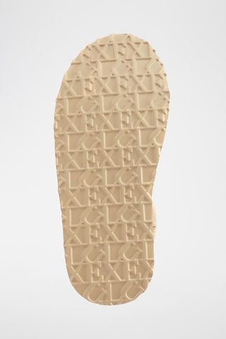 Bottines plateformes fourr&#xE9;es en cuir de mouton nubuck - Marron clair