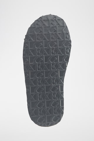 Bottines plateformes fourr&#xE9;es en cuir de mouton nubuck - Gris fonc&#xE9;