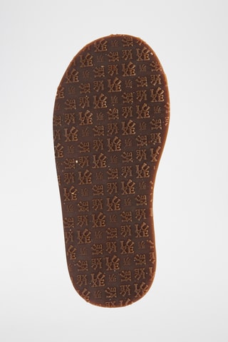 Bottines plateformes fourr&#xE9;es en cuir de mouton nubuck - Marron