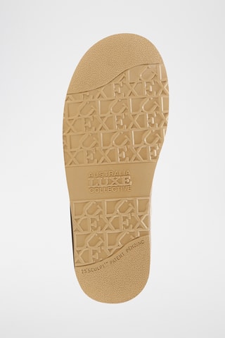 Bottines fourr&#xE9;es en cuir de mouton nubuck - Beige