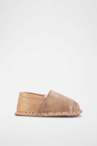 Chaussons fourrés en cuir de mouton - Doré