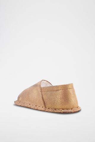 Chaussons fourrés en cuir de mouton - Doré