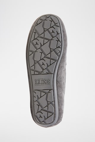 Mocassins fourrés en cuir de mouton nubuck - Gris 