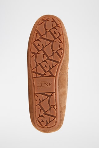 Mocassins fourrés en cuir de mouton nubuck - Beige