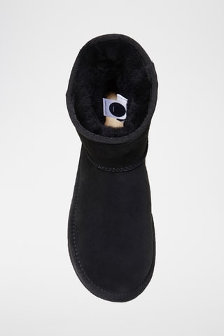 Boots fourrés en cuir de mouton nubuck - Noir