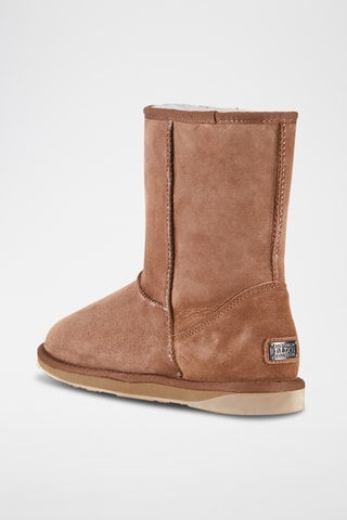 Boots fourrés en cuir de mouton nubuck - Beige