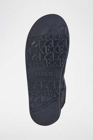 Boots fourrés en cuir de mouton nubuck - Noir