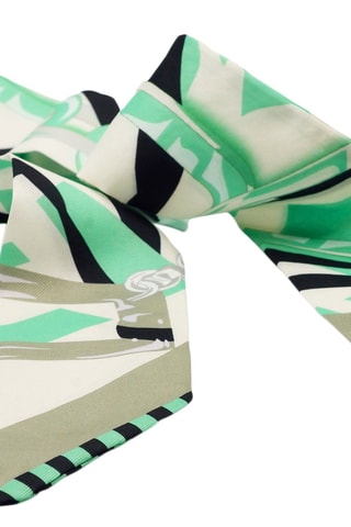 Fular Chic Twill - Blanco, negro y verde