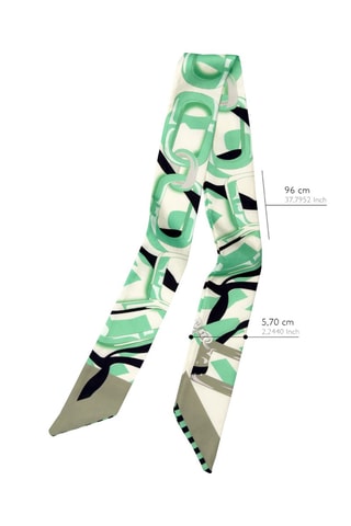 Fular Chic Twill - Blanco, negro y verde