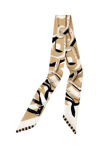 Fular Chic Twill - Blanco, negro y beige