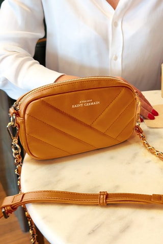 Bolso de mano de piel Opera - Marrón