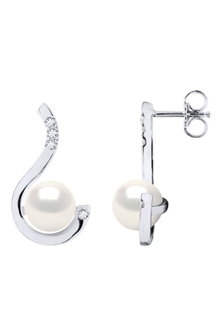 Pendientes - Oro blanco, perlas cultivadas y diamantes